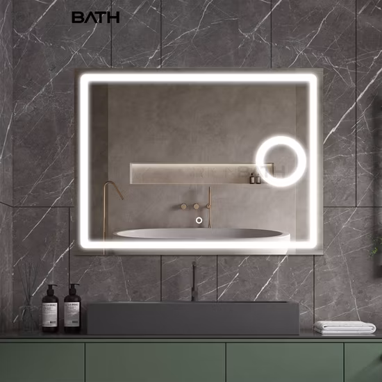 Ortonbath Front and Backlight, Stepless Dimmable Wall Mirrors with Anti-Fog, Shatter-Proof, Memory, 3 Colors, Double LED Vanity