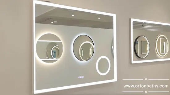 Ortonbath Front and Backlight, Stepless Dimmable Wall Mirrors with Anti-Fog, Shatter-Proof, Memory, 3 Colors, Double LED Vanity