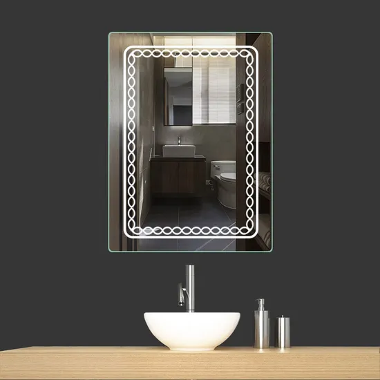 Jinghu Customized Oversized Wall Mount Bath Vanity Light up Mirror Rectangle Touch Screen Smart Bathroom Mirror LED
