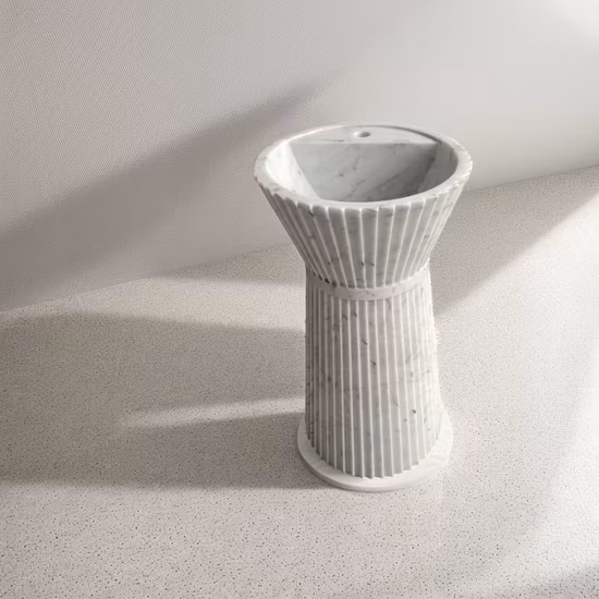 天然バスルーム台座石シンク、大理石カウンタートップシンク
